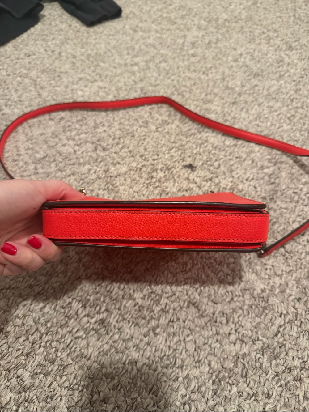 kate spade Red Leather Crossbody with Gold Chain Trim - Picture 4 of 9